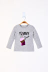 Toontoy Kız Çocuk Çevirmeli Pul Detaylı Sweatshirt