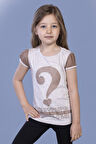 Toontoy Kız Çocuk Nakışlı Taş İşlemeli Tişört