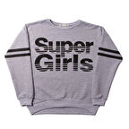 Toontoy Kız Çocuk Sweatshirt Super Girls Baskı Ve Taş