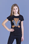 Toontoy Kız Çocuk Ayıcık Baskılı Tişört
