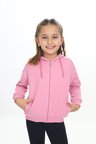 Toontoy Kız Çocuk Kapüşonlu Fermuarlı Cepli Düşük Omuz Örme Hırka - 2 İplik