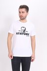 Toontoy Unisex Atatürk Baskılı Bisiklet Yaka Kısa Kollu Tişört