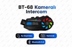 Nvg BT-68 Kameralı Motosiklet Kask Kulaklığı Intercom Bluetooth 5.4 1080P Interkom RGB Işıklı IP65 Su Geçirmez