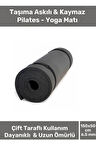Taşıma Askılı Konfor Modeli Çift Taraflı Kaymaz Yoga Meditasyon Minderi Siyah Mat