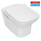 Serel Nita Köşeli Kanalsız Asma Klozet (NT25) + Zenith Slim Yavaş Kapanan Kapak 2'li Set