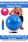 Profesyonel Seri Dayanıklı Yüksek Kalite Mini Gymball 20cm Mavi Pilates Topu Şişirme Pompa