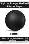 i Dayanıklı Mini Gymball 20cm Siyah Pilates Topu Şişirme Pompa