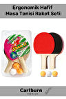 Özel Üretim Ergonomik Dayanıklı Kaliteli Renkli Şık 2 Adet Raket 3 Adet Pinpon Topu Masa Tenisi Seti