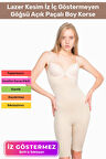 Premium Lazer Kesim İz İç Göstermeyen Kaymaz Toparlayıcı Şekillendirici Göğsü Açık Paçalı Boy Korse