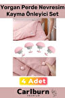 Premium Yorgan Kayma Önleyici Perde Tül Çarşaf Düzenli Tutma Nevresim Sabitleme Seti 4 Adet Klips