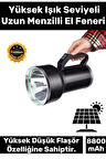 Premium 5 Modlu GT Led Taşınabilir Beyaz Işık 8800 mAh Akülü 23cm Güneş Solar Ledli Fener Aydınlatma