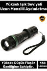 Premium 3 Modlu Selektörlü 130 Lümen Beyaz Aydınlatma 3 Adet Pilli Zoomlu Q5 LED Güçlü El Feneri