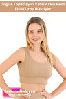Özel Üretim Göğüs Toparlayıcı Sarkma Önleyen Spor Günlük Kalın Askılı Pedli Fitilli Crop Büstiyer
