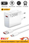 Premium 120W Ultra Hızlı Şarj Seti Adaptör + Type C Kablosu Tüm Telefonlara Uyumlu Şarj Cihazı
