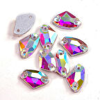 Gymo Premium Delikli Dikme Kristal Taş AX Shape 12*19mm Crystal AB (28 Ad)