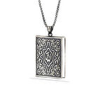 925 Ayar Gümüş Kare İçi Açılabilen Muskalık Gümüş Kolye