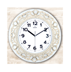 Aypaş AYP 86-B Galaxy Beyaz Yuvarlak Kabartmalı Duvar Saati