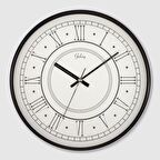 Galaxy 221-K Serisi Metal Görünümlü Roma Rakamlı Sessiz Akar Modern Duvar Saati 30 cm