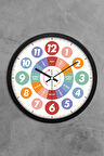 Öğretici Çocuklar Için Eğitici Duvar Saati 30 Cm Akar Saniye Seesiz Mekanizma