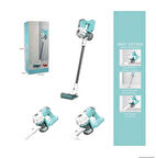 Pilli Sesli Vakumlu Dikey Elektrik Süpürgesi Çekme Özellikli Eğitici Oyuncak Yeşil