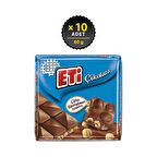 Eti Çikolata Çifte Kavrulmuş Fındıklı Sütlü Kare 60 g x 10 Adet