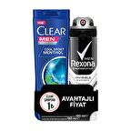 Rexona Men Invisible Black & White Deodorant Sprey + Clear Men Şampuan 180ml