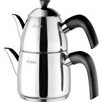 Aryıldız Elite Büyük Çelik Çaydanlık Takımı Siyah