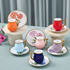 Aryıldız Bloom 12 Parça 6 Kişilik Türk Kahve Fincanı