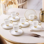 Aryıldız Margaux Gold 12 Parça 6 Kişilik Türk Kahve Fincanı