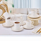 Aryıldız Dore 12 Parça 6 Kişilik Kahve Fincan Takımı 90 ml