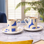 Aryıldız Havana Mavi 2 Kişilik 4 Parça Kahve Fincan Takımı 90 ml