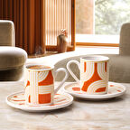 Aryıldız Havana Turuncu 2 Kişilik 4 Parça Kahve Fincan Takımı 90 ml