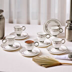 Aryıldız Aurelia Silver 12 Parça 6 Kişilik Kahve Fincan Takımı 90 ml