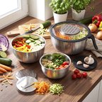 Aryıldız Black Steel 9 Parça Rendeli Karıştırma Kabı