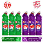 HYPER HYPO ULTRA ÇAMAŞIR SUYU 3 ÇAM VE 3 LAVANTA 750 GR X 6 ADET