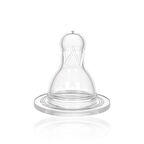 Yuvarlak Uçlu Silikon Biberon Emziği Normal Akış No:2 6-18 Ay