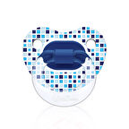 Şeffaf Desenli Damaklı Emzik No:1 Mavi 0-6 Ay