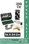 Luxery Blackjack Texas Holdem Casino 200 Poker Çipi Çift İskambil Kağıdı Metal Kutu Poker Oyunu Seti