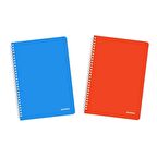 Mopak Neon Serisi Spiralli Defter Pp Kapak A4 60 Yaprak Kareli 2'li