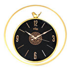 Enarose Bombe Camlı Duvar Saati A5511861 Black