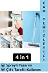 Premium Banyo Mutfak Fayans Oto Ayna Çift Taraflı 4 in 1 Spreyli Çek Çekli Camsil Fırça Aparatı