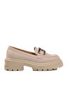 Aspor Bej Cilt Kadın Günlük Loafer Ayakkabı