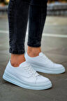 Pabucmarketi Bağcıklı Erkek Günlük Ayakkabı Beyaz