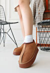 Pabucmarketi Taba Süet Yüksek Taban Kadın Düz Bot