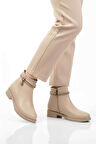 Aspor Bej Fermuarlı Kadın Topuklu Bot
