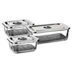 LEGGNO VTR7070SCS03 VETRO 3LÜ CAM SAKLAMA KABI SETİ