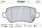 Opel Arka Fren Balatası Astra G 1,2i / 1,6i / 1,8i 16v 1,7dti / Astra H 1,6 / 1,7cdti 04> - Valeo 670584
