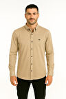 Cafes Uzun Kol Slim Fit Erkek Gömlek - 7434