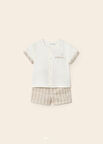 Mayoral erkek bebek  gömlek keten şort 2 li set 1264