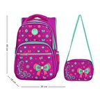 Waddell Lisanslı Frekanslı Fuşya Papyon Desenli İlkokul Sırt Çantası